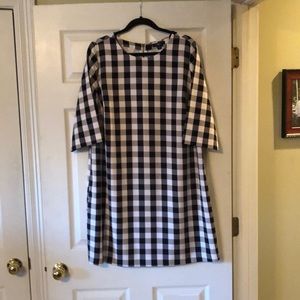 Ellos Sz 18 dress black/white/gray back zip
